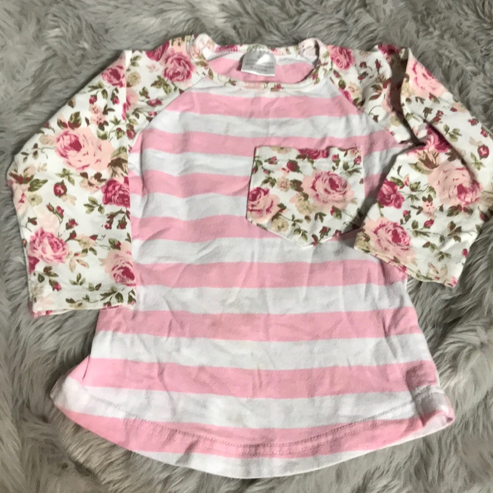 Striped/Floral Pocket Raglan